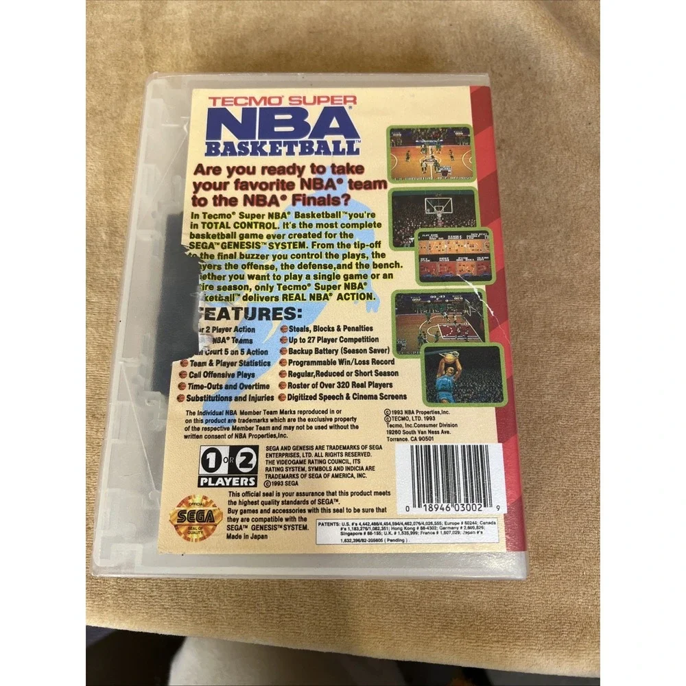 Tecmo Super NBA Basketball (Sega Genesis, 1993)